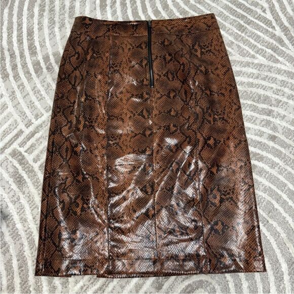 Express x Negin Mirsalehi Snakeskin Leather-like Midi Skirt 10 - Picture 4 of 14